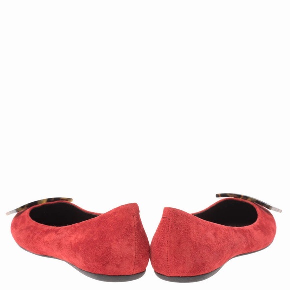 Roger Vivier Red Suede Tortoiseshell Belle Ballet Flats(made in Italy) - Picture 5 of 8